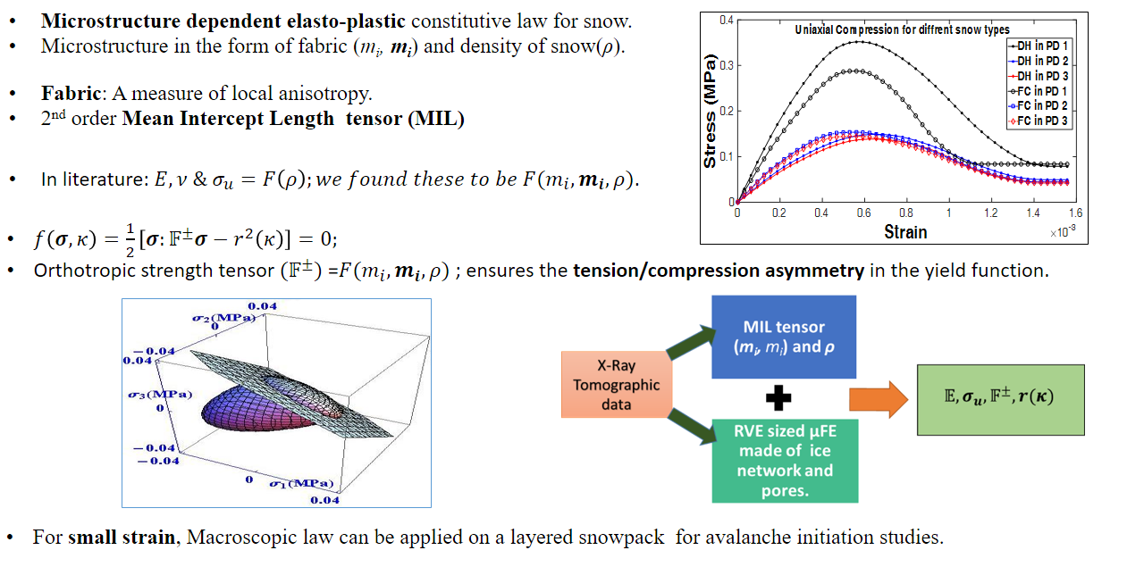 Microstructure based modelling of snow